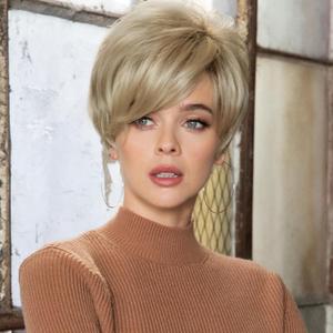 PHOCAS Blonde Short Hair Toppers Wiglets Hairpieces for Women with Thinning Hair Topper Natural Fluffy Pixie Cut Crown Topper for All Day Wear