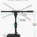 InnoGear Adjustable Desk Microphone Stand, Weighted Base with Soft Grip Twist Clutch, Boom Arm, 3/8/'' and 5/8/'' Threaded Mounts for Blue Yeti and Blue Snowball, Kick Drums, Guitar Amps, Black