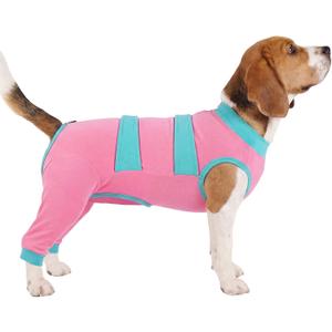 Lelepet Dog Rear Leg Sleeve, Dog Pants to Prevent Licking, Pink, M | Recovery suit for spay/neuter, back leg/hip wound, tplo, acl, anti-slip back zipper for easy on/off, cone alternative
