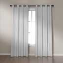 Amazon Basics Faux Linen Blackout Curtains for Bedroom and Living Room, 2-Piece Set with Grommets, 52" W x 84" L, White