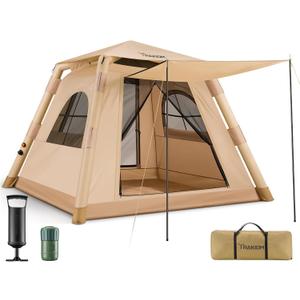 Inflatable Tents for Camping 2-4 Person, Easy Set Up Camping Tent with Automatic & Manual Pump, Waterproof Blow Up Tent for Family Outdoor