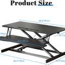AQQHSAIN Standing Desk Converter 36 Inch Wide Sit to Stand Converter Desk Height Adjustable Riser with Keyboard Tray Laptop and Dual Monitor Desktop Workstation Riser for Home Office Computer, 39.8 inches x 20.47 inches x 6.69 inches
