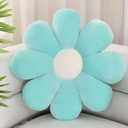 Flower Pillow, Shaped Throw Pillow Butt Cushion Floor Seating Cushion, Cute Room Decor & Plush Pillow for Bedroom Sofa Chair (Turquoise, 15.7" )
