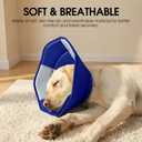 Dog Cone - Soft Cone for Dogs to Stop Licking, Pet E-Collar Alternative After Surgery, Adjustable Pet Recovery Collar for Wound Healing, Blue Medium (Blue, M)