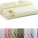 Linen Home 100% Cotton Percale Weave Fitted Sheet, Queen Size, Cream, 1 Deep Pocket Fitted Sheet, Fits Mattress Upto 16" Crisp and Cool Strong Bed Linen, 60"X80"+15"