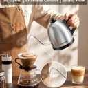 Stariver Electric Kettle Gooseneck Kettle, 1L Water Boiler, BPA-Free, Pour Over Tea Pot Stainless Steel for Coffee & Tea with Fast Heating, Auto-Shut Off and Boil-Dry Protection Tech