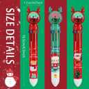 Sabary 24 Pcs 10 Color Christmas Ballpoint Pen Multicolor Retractable Ballpoint Pens 0.7 mm Multicolor Pen in One Push Type Multifunction Marker for Home Office Supplies Gift, 4 Styles