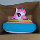 Hover Soccer Ball for Kids Indoor Toys for Girls Age 6, 7, 8, 9, 10, 11, 12 Year Old, Girl Birthday Gifts Unicorn Toys, Rechargeable Air Floating Soccer Toy with LED Lights Foam Bumper