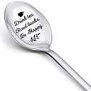 Drink Tea Read Books Spoon for Tea Lover Friend Birthday Graduation Christmas Gifts for Readers Book Lover Gifts for Women Men Engraved Tea Spoons Stainless Steel