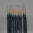Transon 10pcs Fine Detail Miniature Art Painting Brush Set for Acrylic Watercolor Craft Rock Face Painting, Green