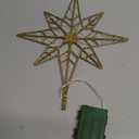 hogardeck Christmas Tree Topper, 11 Inches Lighted Gold Glittered 8-Point Star Tree Topper, 30 LED Sparkling Tree Toppers Christmas Decorations, Battery Powered Timer Xmas Treetop Star Decor