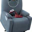 H.VERSAILTEX 100% Waterproof Recliner Chair Cover, Stretchy Non Slip Covers for Power Lift Recliner Chair, Washable Reclining Furniture Protector for Elderly People(Small,Stone Blue)