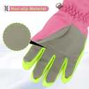 2 x 3 Sizes Kids Gloves, Snow & Ski Gloves for Boys & Girls, Winter Waterproof (M9-12 Years, Red)