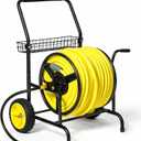 Hose Reel Cart, Hold Up to 300 ft of 5/8'', Garden Hose Cart with 2 Wheels, Heavy Duty Freestanding Water Hose Reels for Outside Garden Lawn Yard Outdoor (300ft Hose Capacity)