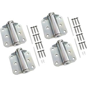 QCAA Adjustable Spring Hinge with Stainless Steel Screw, 3", Zinc, 4 Pack, Made in Taiwan