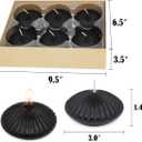12 Pack 3 Inch Black Floating Candles, 10 Hour Unscented Dripless Tealight Candles for Cylinder Vases, Centerpieces at Wedding Party Halloween - Wavy Float Candle