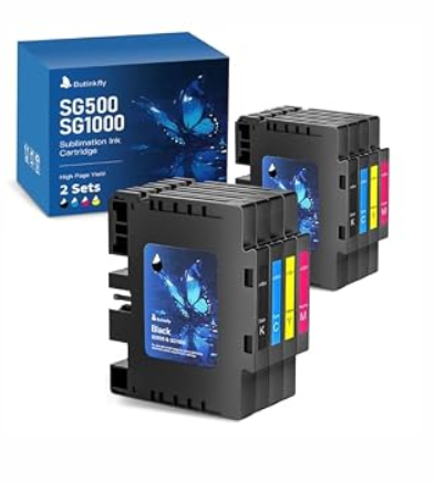 Butinkfly 2026 3.09 Sublimation Ink Cartridge Compatible with Sawgrass SG500 SG1000 Printer All Versions | No Grid Lines, 8 Pack, B/C/M/Y
