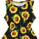 UNICOMIDEA 0-24 Months Baby Floral Romper Infant Playsuits Headband Jumpsuit Toddlers Outfits (Black)