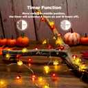 BlcTec Fall Decorations for Home 12.8FT 40 LED Maple Leaves Fall String Lights, Battery Operated Thanksgiving Fairy Lights with Timer for Indoor Outdoor Thanksgiving Autumn Harvest Fall Decor