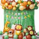 Safari Birthday Decorations Jungle Sage Green Brown Gold Balloon Arch Kit Woodland Forest Theme Animal Tropical Party Decor