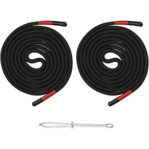 uxcell 2pcs 53inch Drawstring Cords Replacement Drawstring Hoodie String Sewing Tool with Easy Threader for Hoodie Sweatpants Jackets Pants Hats Coats Bags, Black-Red