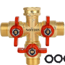 3 Way Hose Splitter, Solid Brass High Volume 3 Way Hose Splitter Valve with Metal Handle, Heavy Duty High Flow Spigot Splitter
