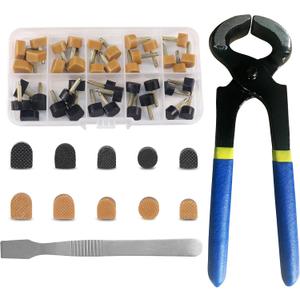 MHBH High Heel Replacement Tips, Shoe Heel Repair - 20 Pairs of Heel Caps in 2 Colors with Removal Pliers, Round and U Shape Shoe Heel Repair Kit for Women's Shoes, 5 sizes (8-12.5mm)