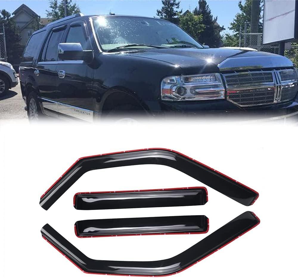 194233 Side Window Visor Wind Vent Deflector fit for 1997-2017 Ford Expedition & 1998-2017 Lincoln Navigator,4pc In-Channel Style Shatterproof Dark Smoke shades Sun Rain Guard 