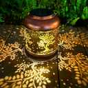 Solar Lanterns Outdoor, Waterproof Hanging Solar Lantern Garden Decor, Solar Lights for Backyard Porch Patio Table Yard Balcony Lawn Pathway, Tree of Life Gifts for Women Grandma Mom