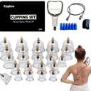 Cupluw Cupping Set, 24 Cups Cupping Kit for Massage Therapy, Chinese Cupping Therapy Set with Magnetics, Professional Vacuum Cupping Set for Cellulite Reduction Muscle Pain Relief with Manual Pump