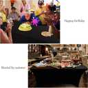 BDDC Table Covers for 6 Foot Tables, Black Washable and Wrinkle Resistant Stretch Tablecloths Rectangle 6ft for Events, Wedding, Banquets, Parties