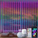 ZAIYW WiFi Smart RGB Color Changing Curtain Lights - 600 LED, Compatible with Alexa, App Control, Music Sync, Plug in for Christmas Wedding Outdoor Decor