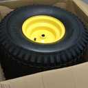 (2-Pack) 20x8.00-8 Rear Tire and Wheel Assemblies - 4 Ply Tubeless Tire Compatible Replacement for Riding Lawn Mowers - 3/4" Borehole, 3.5" Offset Hub and 3/16" Keyway (Yellow)