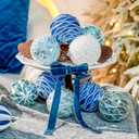 JORNOY Christmas Tree Ornaments Set of 12, 3.15inch/80MM Shatterproof Plastic Xmas Tree Ball Ornaments Bulk Decorative Hanging Baubles for Xmas Tree Decor Holiday Party Decorations, Light Blue