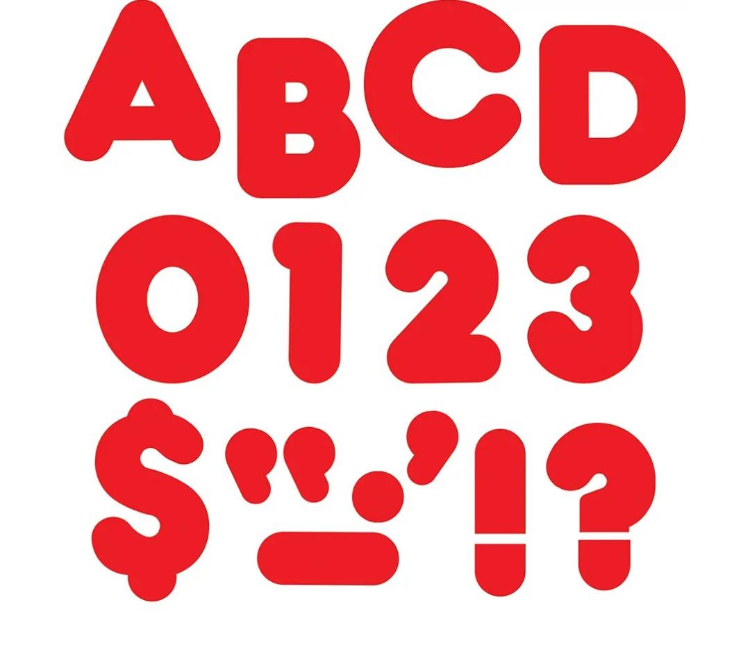Red 4-Inch Casual Uppercase Ready Letters®, Pack of 2