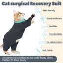 Cat Hair Sticky Onesie, Prevent Hair Loss Cat Pajamas, Long Sleeves Anti-Licking & Skin Disease Recovery Suit for Cats, Sphynx Clothes Costumes Outfits for Pet, 2XL