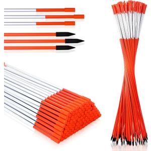 Wesiti 100 Pcs Reflective Driveway Markers Plastic Snow Stakes with Drill Bit Dia Flexible Fiberglass Snow Stakes, Snow Plow Markers, Snow Poles for Snow Plowing (1/4 Inch,48 Inch)
