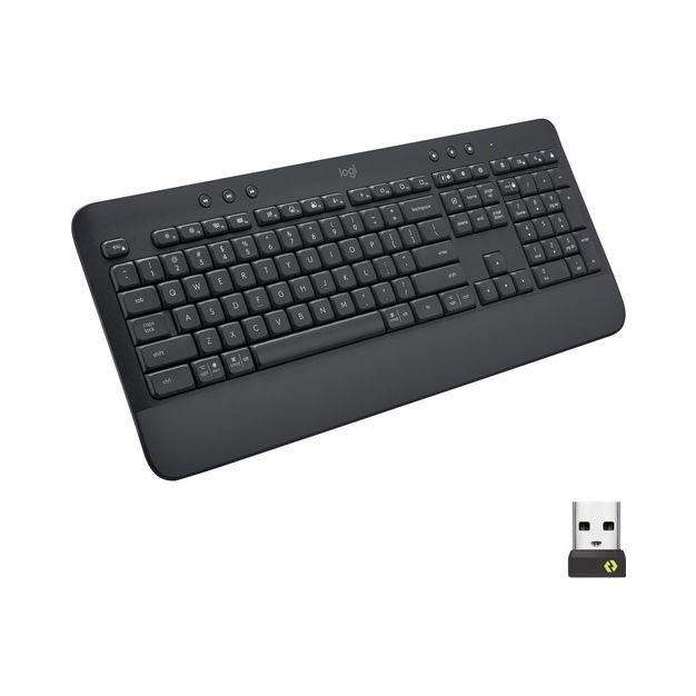 Logitech Signature K650 (Graphite) - Wireless Connectivity - Bluetooth/RF - 32.81 ft Range - PC, Mac - AA Battery Size Supported