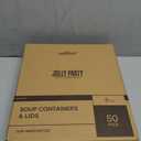 JOLLY PARTY 50pack 8oz Paper Soup Containers with Lids, Disposable Paper Food Cups, Ice Cream Cups, Food Storage with Vented Lids, Microwavable and Freezer Safe (White)