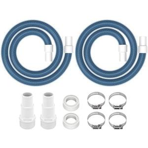 ANTOBLE 1 1/2" Swimming Pool Filter Hose Above Ground Pool Pump Hose Replacement Kit (6 Feet, 2 Hoses+4 Clamps+2 Adapters+2 Tapes)
