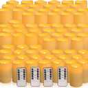 Set of 72 Waterproof Outdoor Flameless Candles, LED Candles with 4 Remote and Timer,(H 4" 5" 6" x D 2.2"),for Halloween Wedding Festival