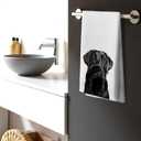 Funny Black Labrador Retriever Dog Kitchen Hand Towels for Bathroom Decor, Black Lab Gifts,Dog Mom Gifts, 16x24 Inches