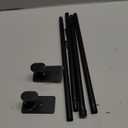 Curtain Rods No Drilling for Windows 30 to 45 Inches,5/8 Inch Diameter No Drill Small Curtain Rod Set with 3M Adhesive Brackets, Black