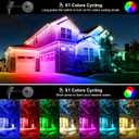 T-SUNUS RGB Solar Landscape Spotlights Christmas, Color Changing Spot Lights Waterproof IP65 Garden Pond, 180 Adjustable Halloween Wall Tree Light Separately Installed for Outdoor Indoor 2 Pack