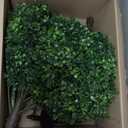 Set of 2 Artificial Boxwood Topiary Ball Trees for Outdoor with Ground Spike 22", UV Resistant Faux Greenery Shrubs, Fake Boxwood Plants for Indoor, Garden, Yard, Porch, Patio Decor