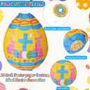 Wenqik 12 Pcs Easter Egg Paper Lanterns Party Decorations 10 Inch Spring Colorful Flower Dot Decorative Ceiling Hanging Lanterns for Home Easter Birthday Party Supplies, 6 Styles(Christian)