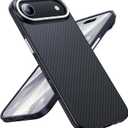 Maledan for iPhone Air Case Carbon Fiber - Slim iPhone 17 Air Case with Caseless Feel [Fit for MagSafe][Real 600D Aramid Fiber] Shockproof Magnetic Thin & Light Cases iPhone 17Air Anti-Scratch Cover (Black/Grey (Twill))