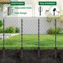 Heavy Duty No Dig Rustproof Metal Fence U Posts 7 FT Splicable 15 Pcs Black