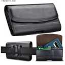 Njjex Phone Holster for Samsung Galaxy S25 Ultra S24 FE S23+ S22 S21 S20 A36 A17 A16 A15 A14 Note 20 iPhone 17 Pro Max 16 15 14 16E Leather Belt Clip Holster Carrying Cell Phone Pouch Card Holder Case