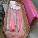 Safly Fun Foldable Gymnastics Bar for Kids, Adjustable 35"-51", Sturdy 145 lbs Capacity, Easy-to-Assemble, Gymnastics Equipment for Kids for Indoor/Outdoor Training (Pink with mat)